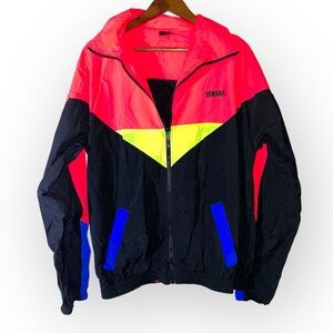 Vintage 90s Yamaha Racing Colorblock Windbreaker Jacket SIZE LARGE
